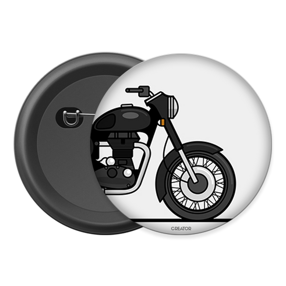 Biker Button Badge
