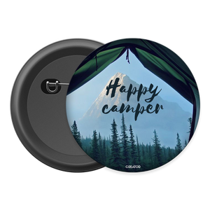 Happy Camper Button Badge
