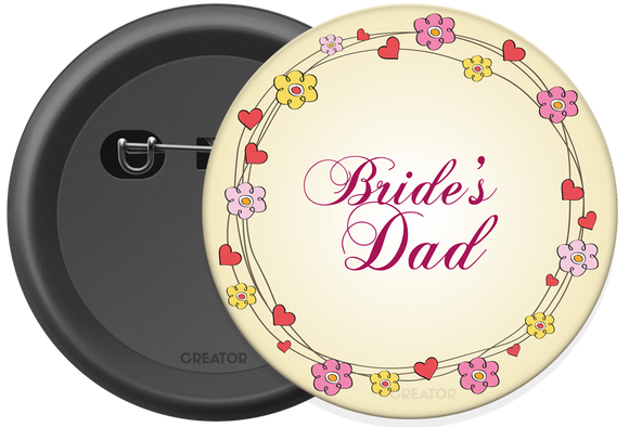 Bride's dad Button Badge