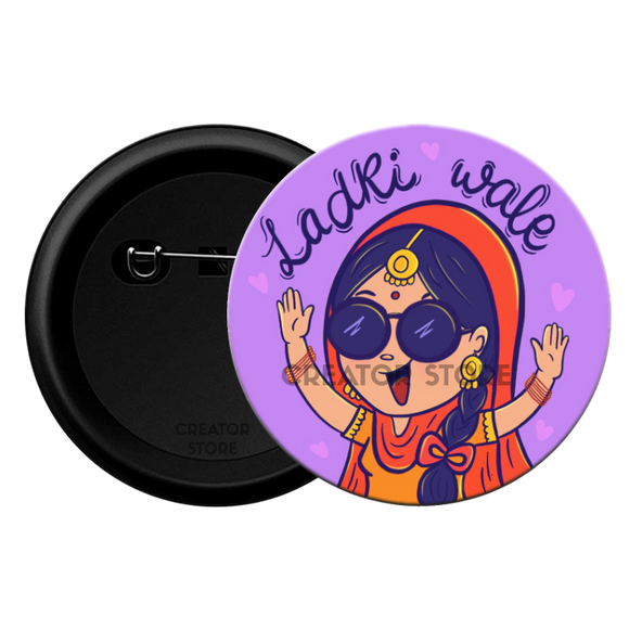 Ladkiwale - Wedding Pinback Button Badge