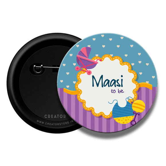 Maasi to be Baby shower Pinback Button Badge