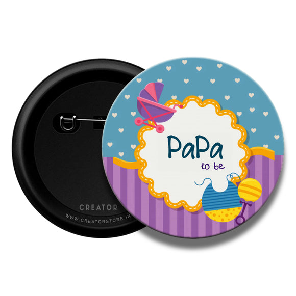 Papa to be Baby shower Pinback Button Badge