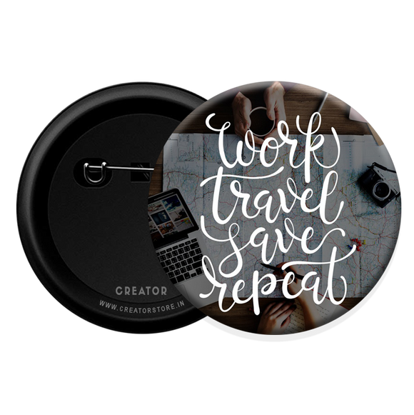 Work travel save repeat Button Badge