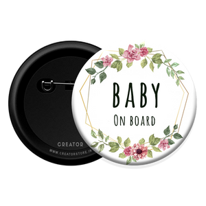 Baby on Board - Baby Shower Button Badge