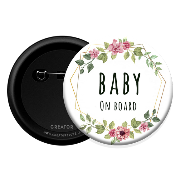 Baby on Board - Baby Shower Button Badge