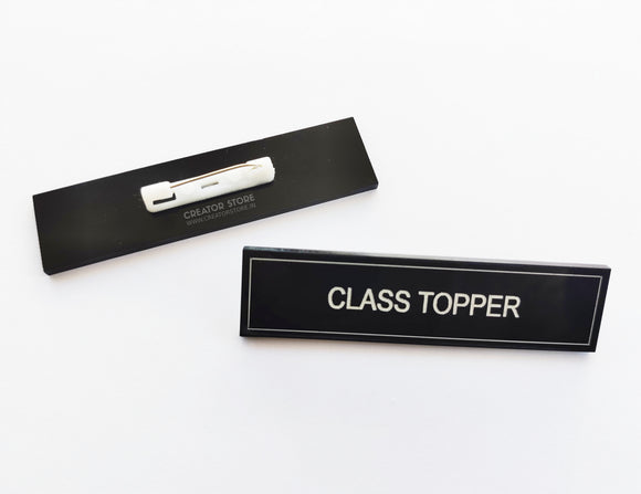 Class Topper Acrylic Engraved Name Badge – Creator Store