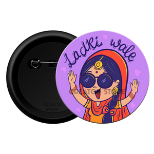 Ladkiwale - Wedding Pinback Button Badge