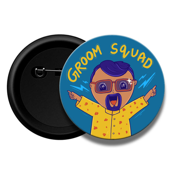Groom Squad Wedding Pinback Button Badge