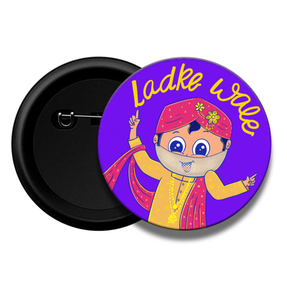 Ladkewale Wedding Pinback Button Badge