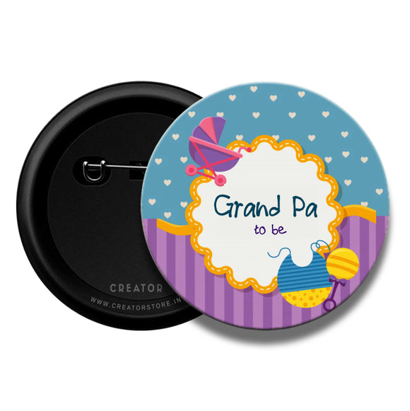 Grand Pa to be Baby shower Pinback Button Badge