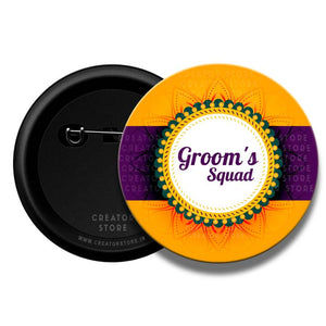 Groom Squad Wedding Pinback Button badge