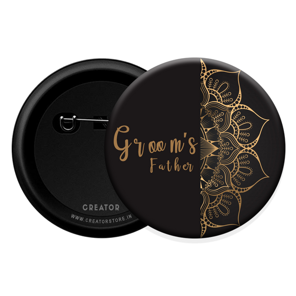 Groom's father wedding Button Badge