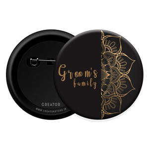 Groom's family wedding Button Badge