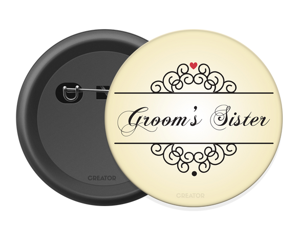 Groom's sister Button Badge