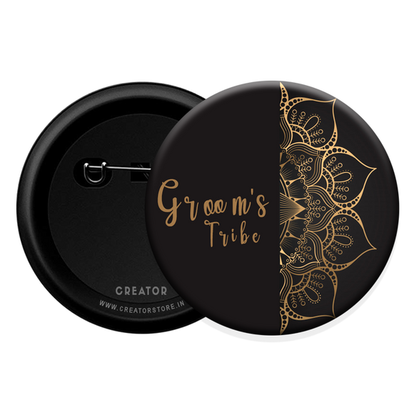 Groom's tribe wedding Button Badge