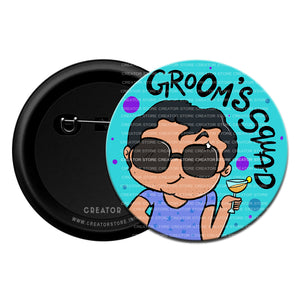 Groom's Squad Wedding Pinback Button Badge