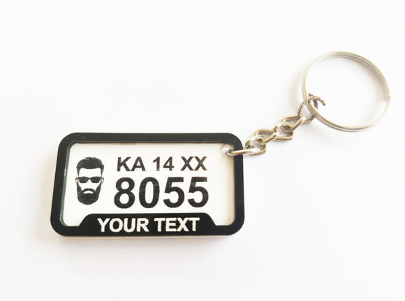 Acrylic Number Plate Keychain