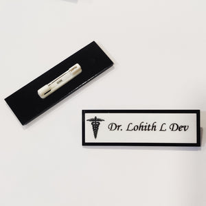 Doctor Nameplate / Doctor Name Badge Acrylic pinback