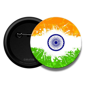 India Flag Pinback Button Badge