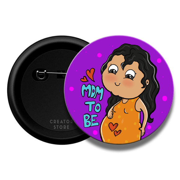 Mom to be Baby shower Pinback Button Badge