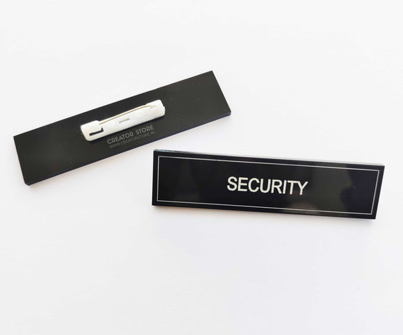 Security Acrylic Engraved Name Badge