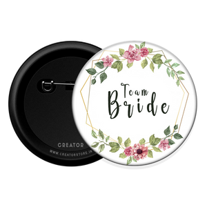 Team Bride wedding Button Badge