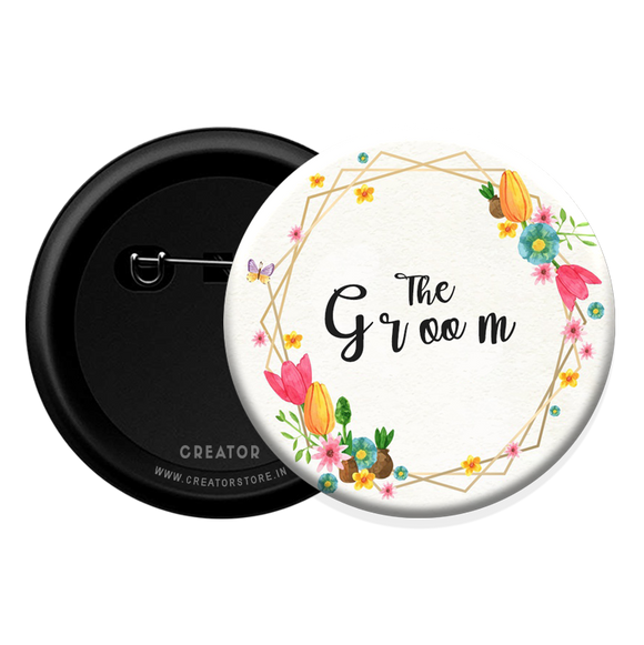 The Groom wedding Button Badge