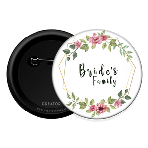 Bride's family Button Badge