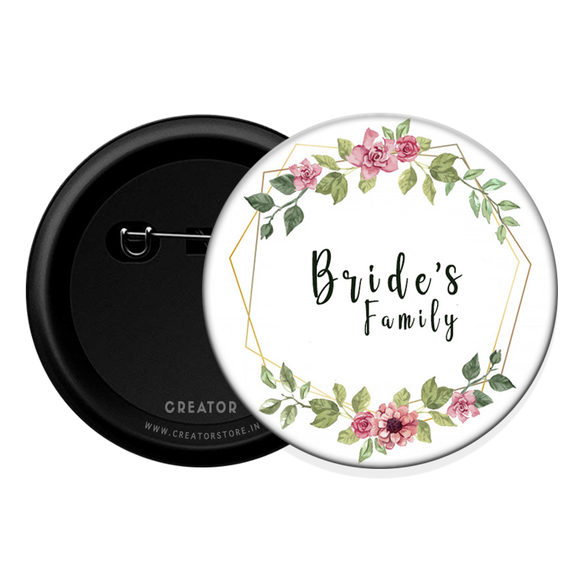 Bride's family Button Badge