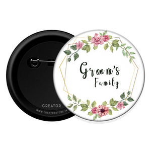 Groom's family Button Badge